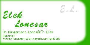 elek loncsar business card